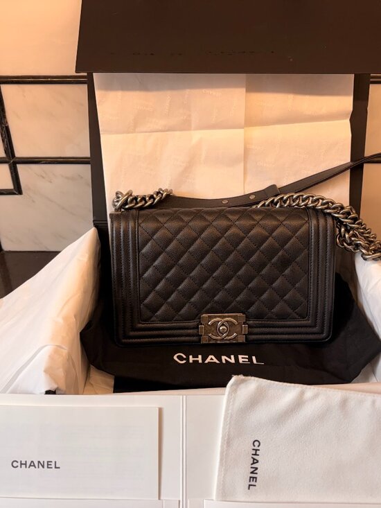 CHANEL Handbags - Chanel Boy Bag, Medium, Black Caviar